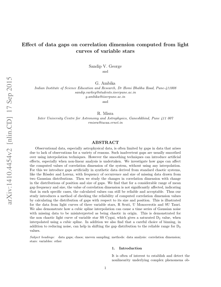 sampling effect data dimension uneven sampling of (PDF) correlation Effect on