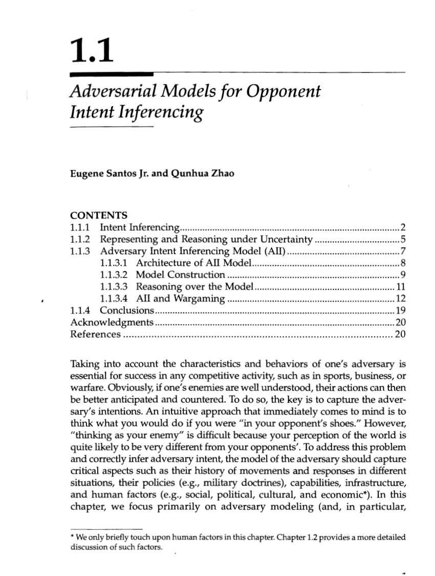 Pdf Adversarial Reasoning Computational Approaches To