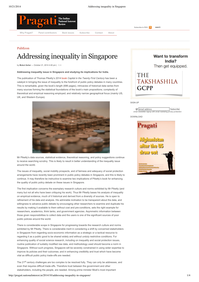 inequality in singapore essay