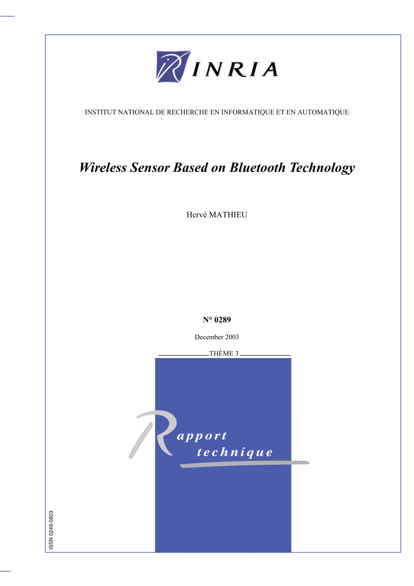 PDF) Wireless Sensor Based on Bluetooth Technology
