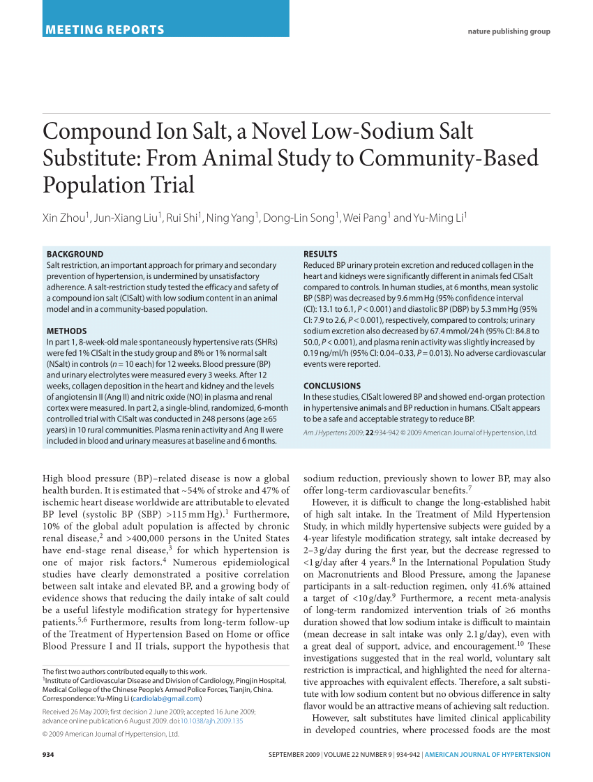 Cochrane Library Editorial: Low sodium salt substitutes