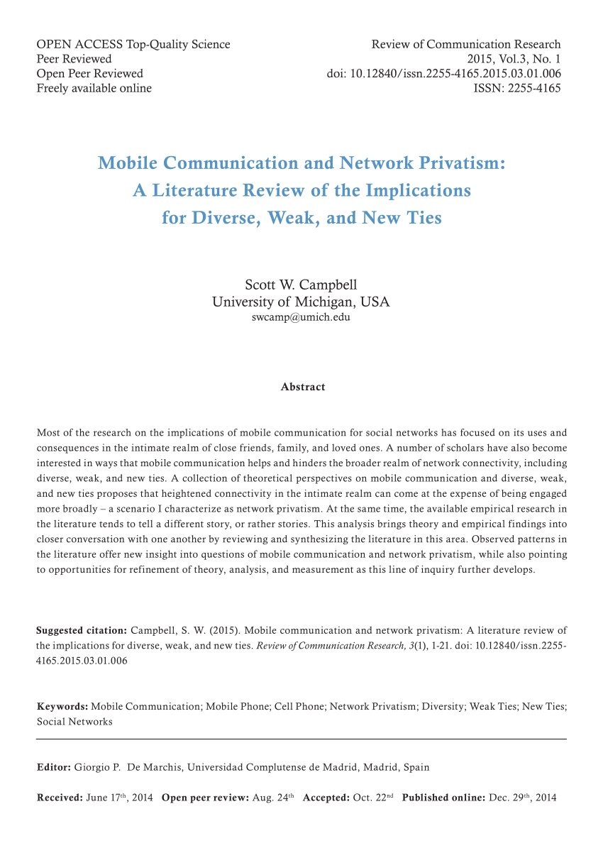literature review of mobile service provider