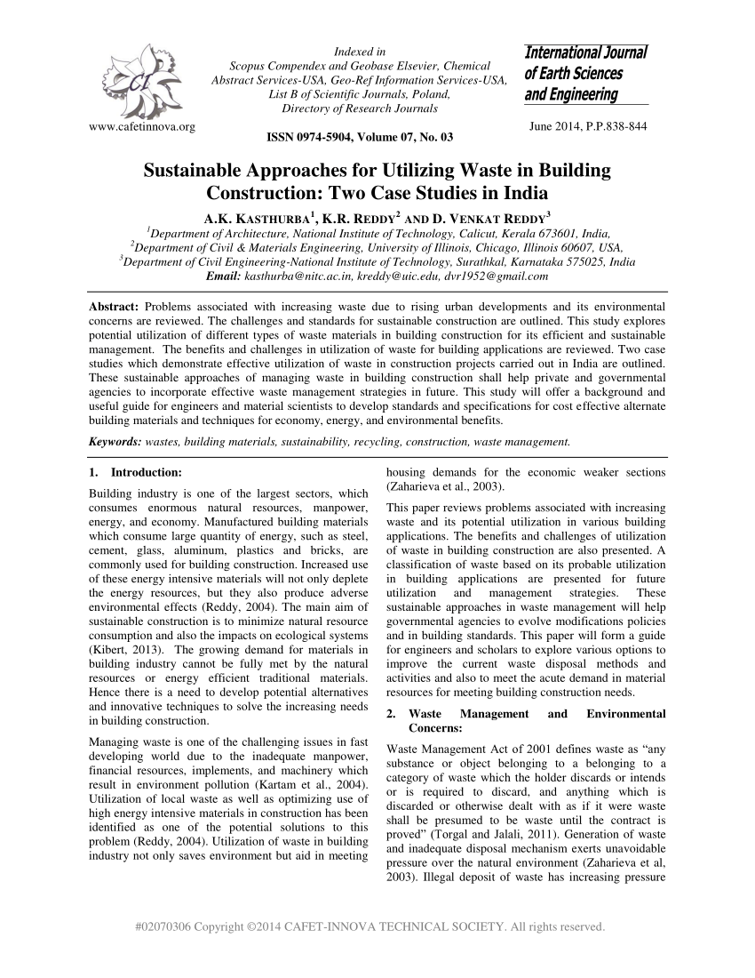 research paper on sustainable building