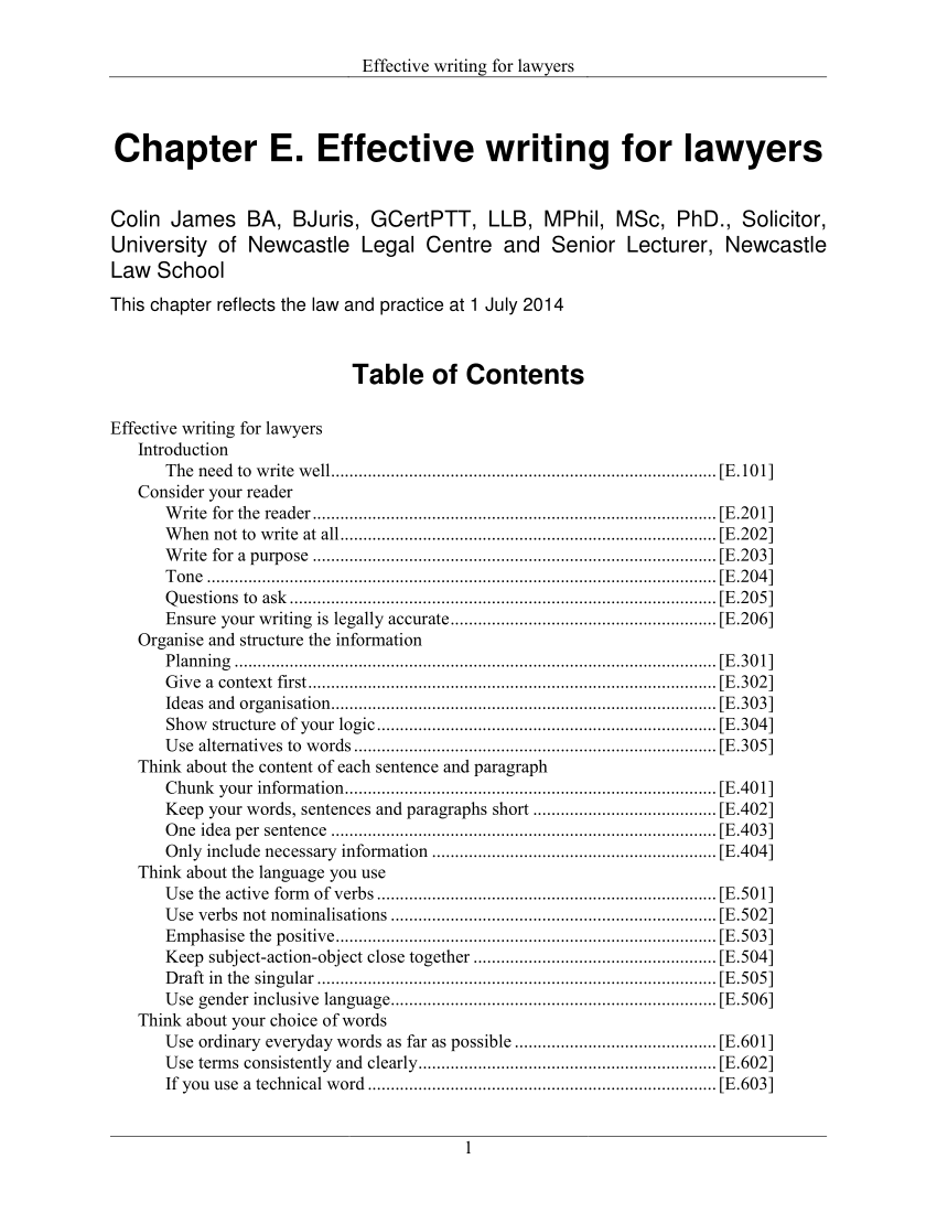 PDF) Effective Writing for Lawyers