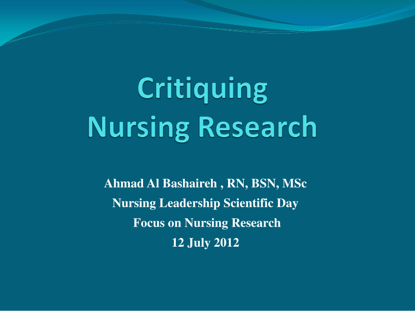 example essay critiquing qualitative nursing research