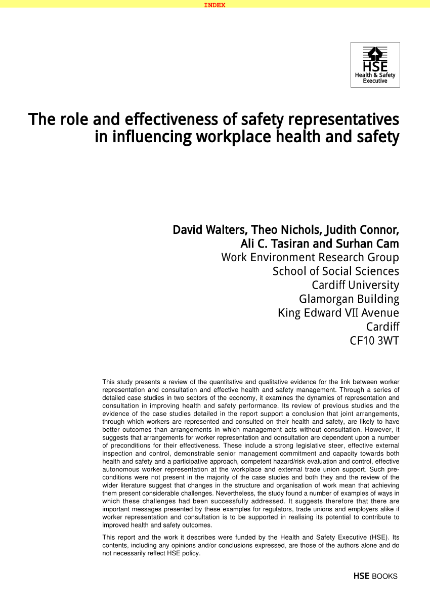 Effectiveness Of Roles And Responsibilities In Health And Safety Management  In Supermarket
