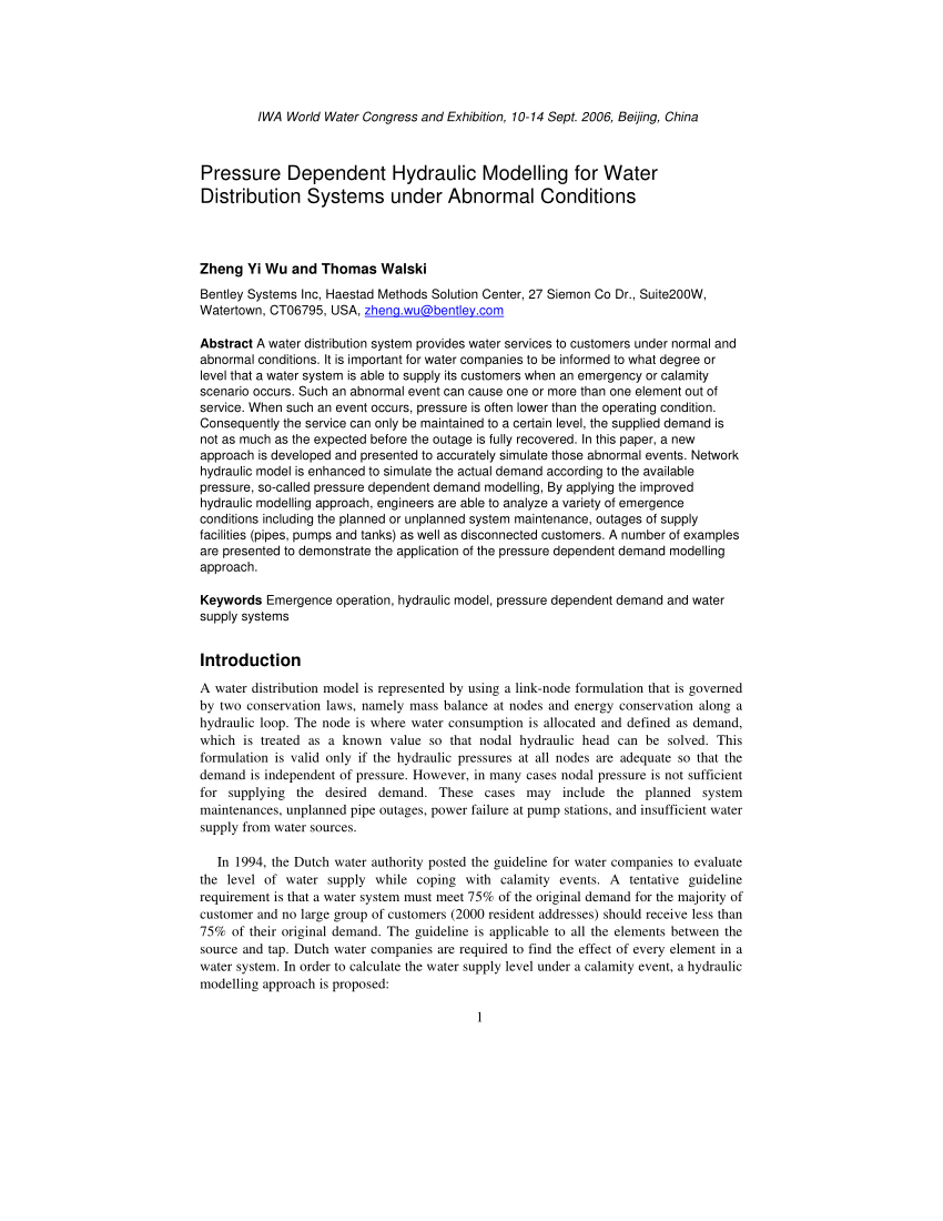 watergems cannot resolve network hydraulic equations