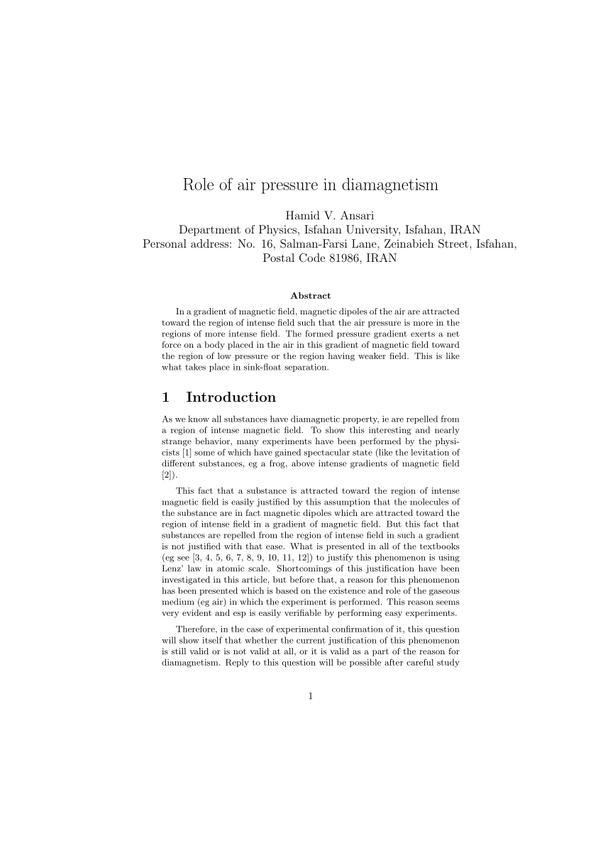 pdf-role-of-air-pressure-in-diamagnetism