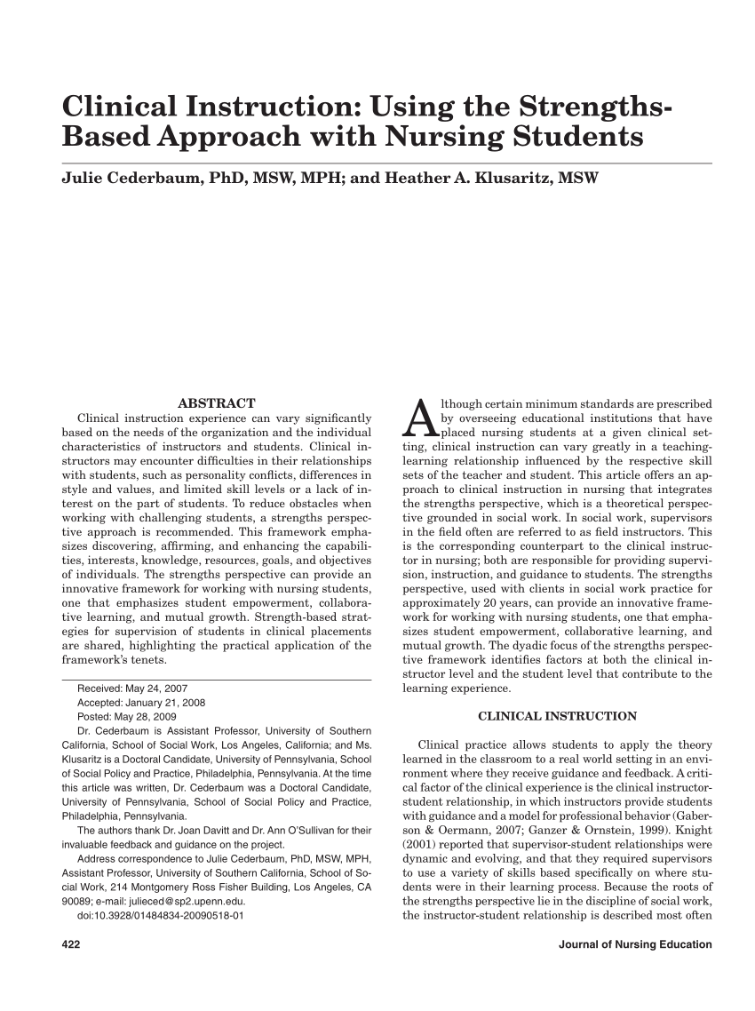 what is strength based approach in nursing