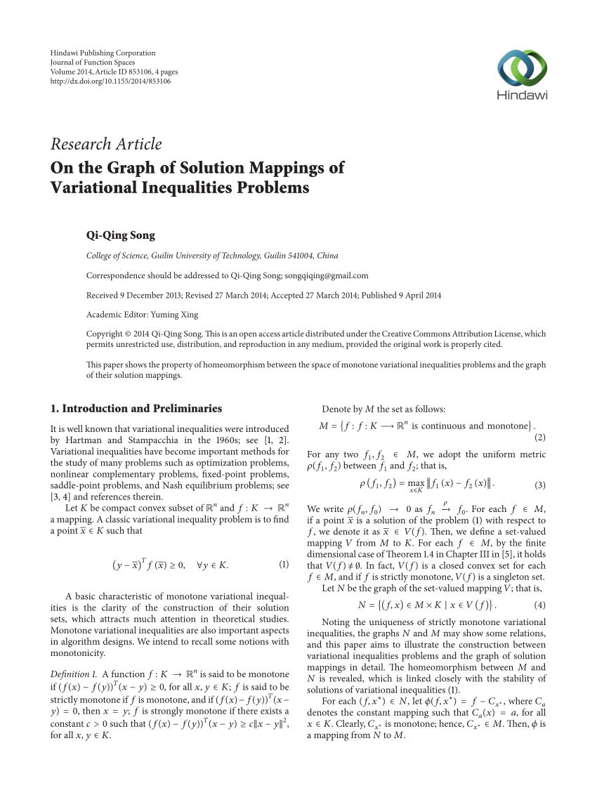 Pdf On The Graph Of Solution Mappings Of Variational Inequalities