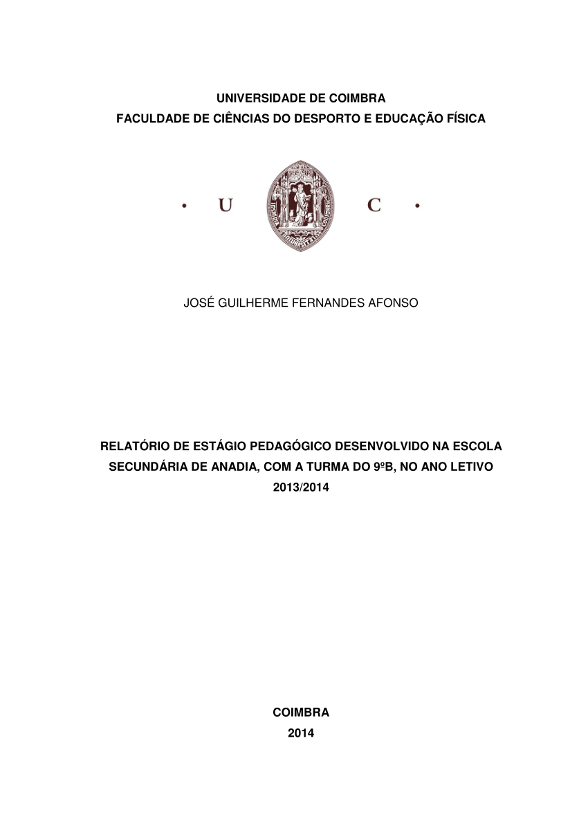 (PDF) UNIVERSIDADE DE COIMBRA FACULDADE DE CIÊNCIAS DO DESPORTO E ...