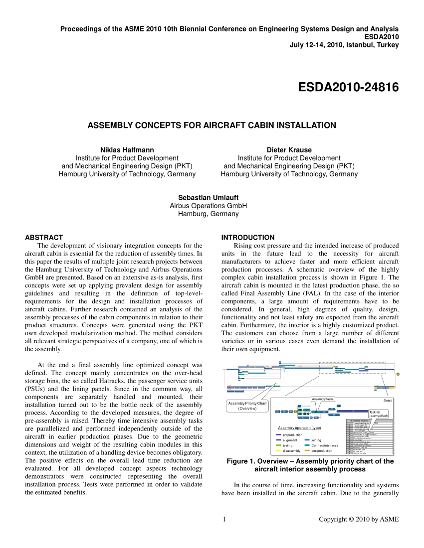 Pdf Assembly Concepts For Aircraft Cabin Installation