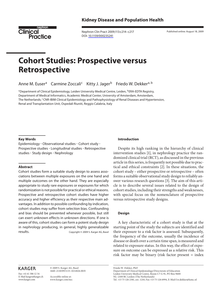 research article on prospective cohort study