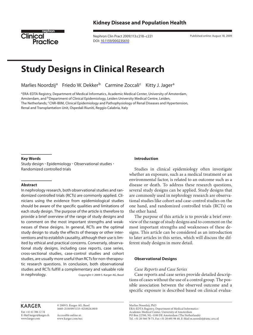 clinical study design research articles