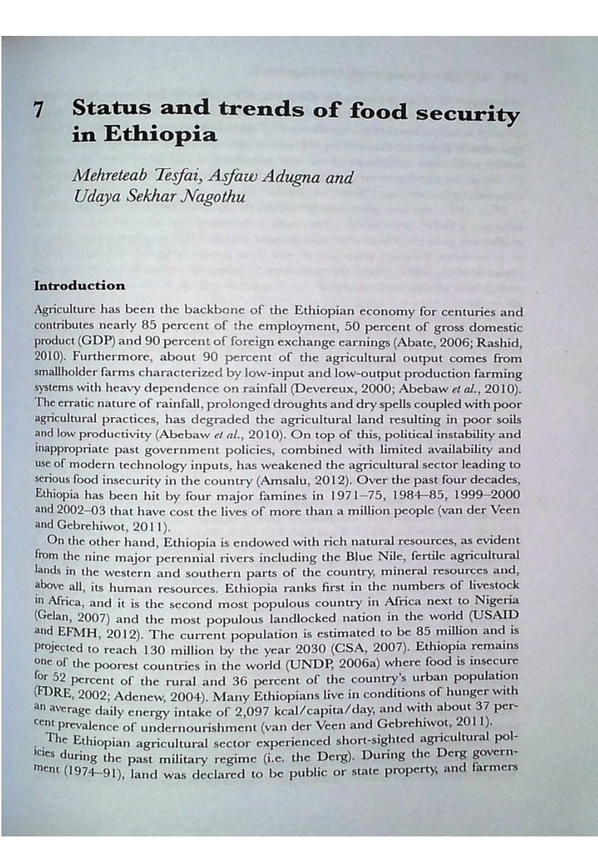 research proposal on food security in ethiopia pdf