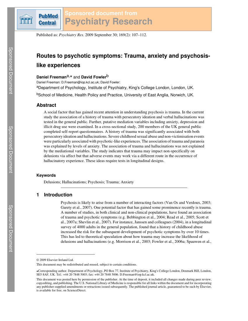 psychosis case study pdf