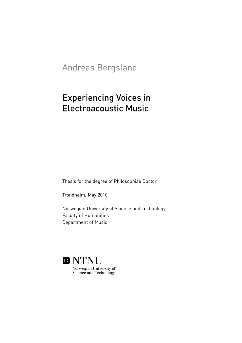 PDF) Experiencing Voices in Electroacoustic Music