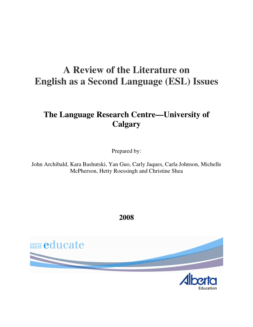 literature review on english language