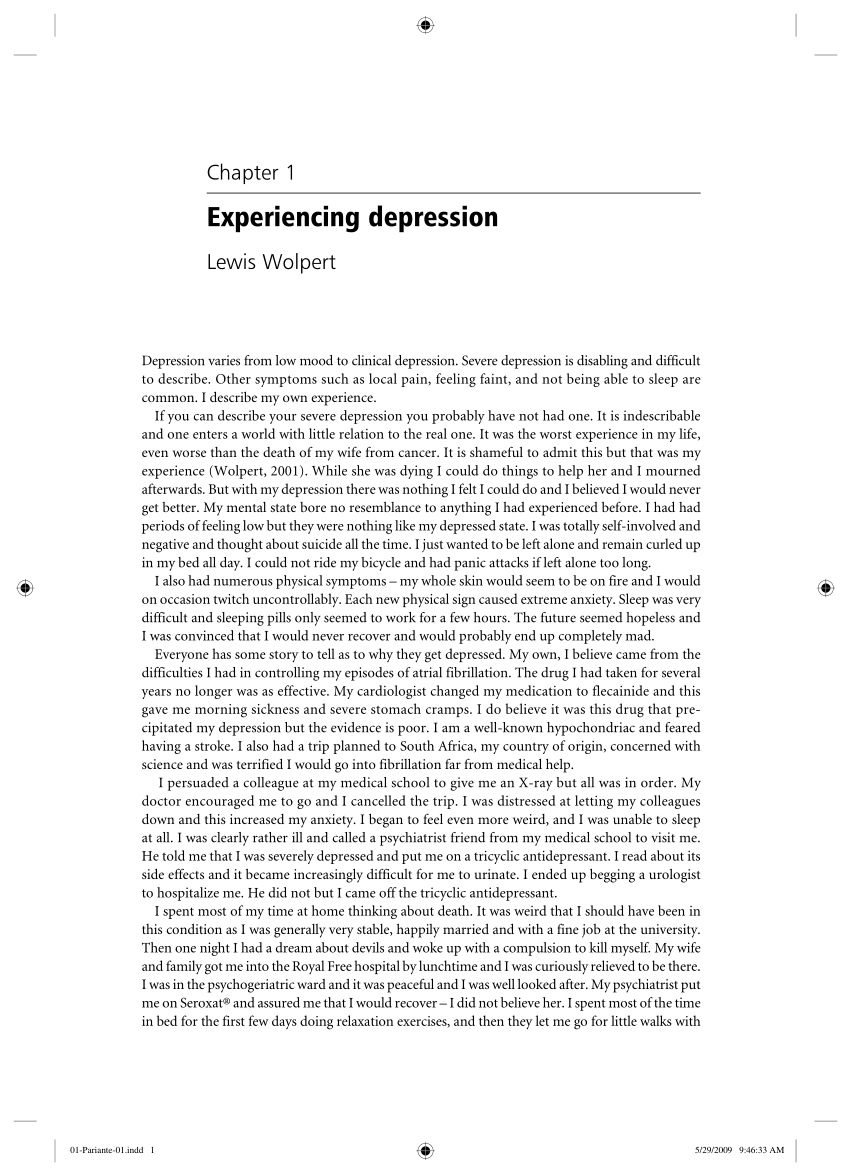 depression analysis thesis