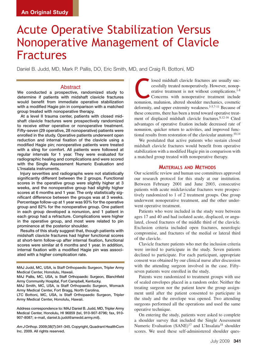 Implantology of Fractures of the Clavicle