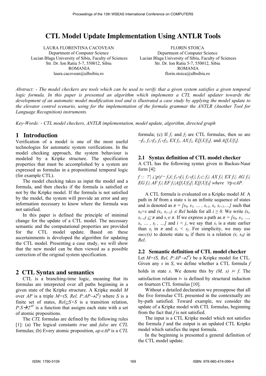 (PDF) CTL Model Update Implementation Using ANTLR Tools