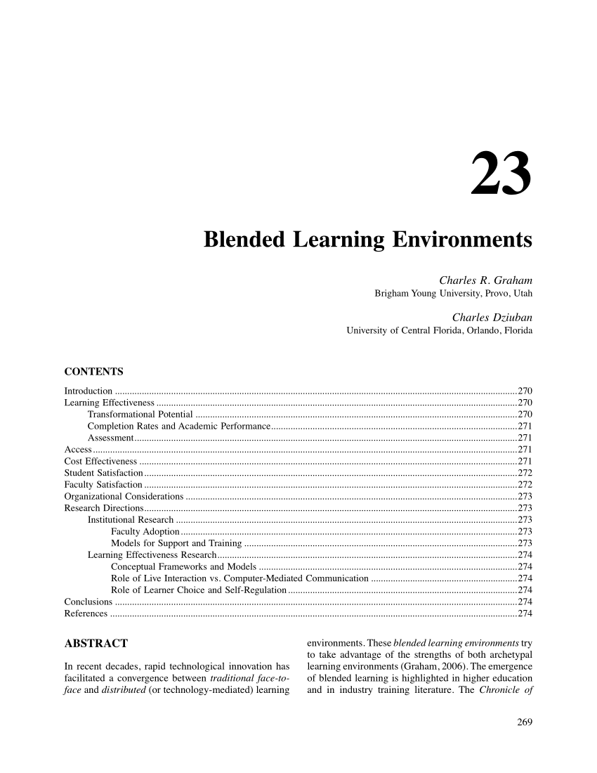 blended learning environments a review of the research literature