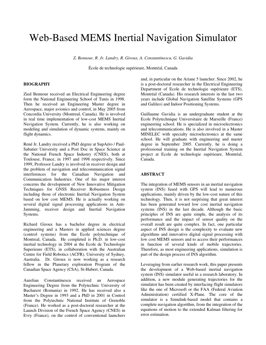 Pdf Improving The Inertial Navigation System Ins Error Model For Ins And Ins Dgps Applications Microform