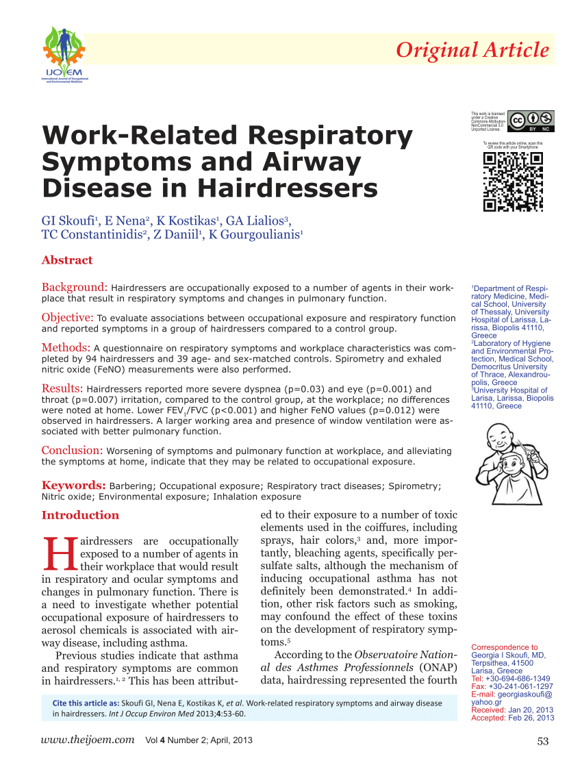 PDF Work Related Respiratory Symptoms and Airway Disease in  