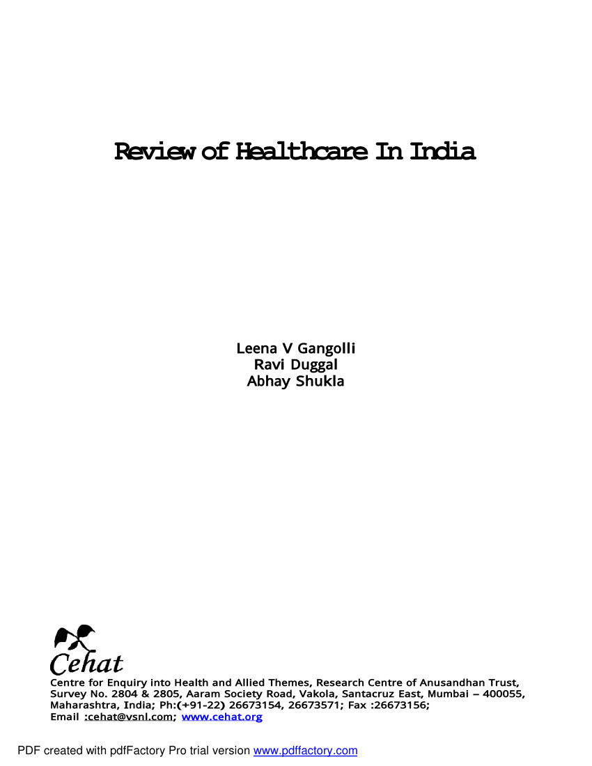 research paper on healthcare sector in india