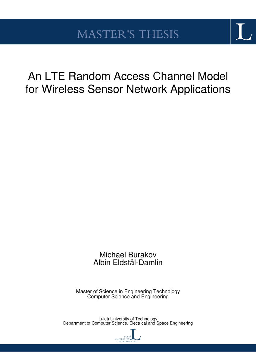 Master thesis wireless networking