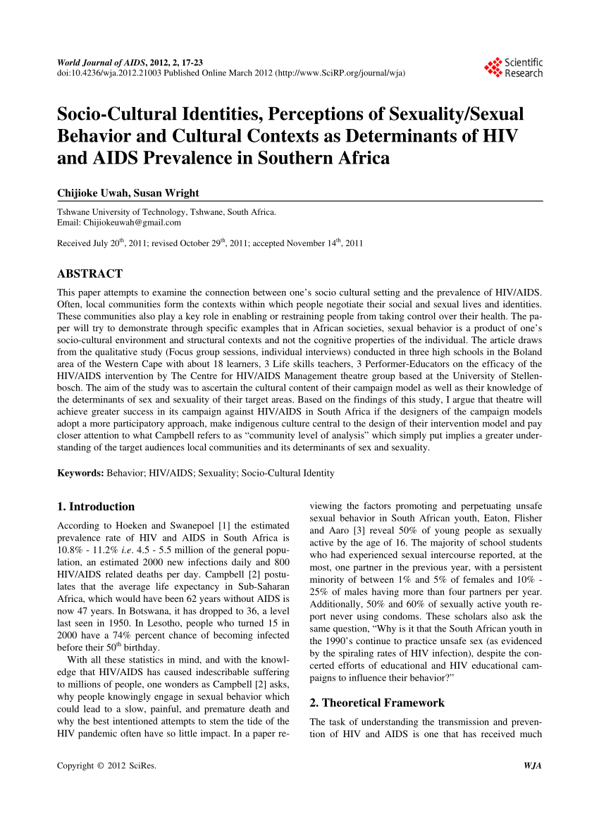 PDF Socio Cultural Identities Perceptions of Sexuality Sexual