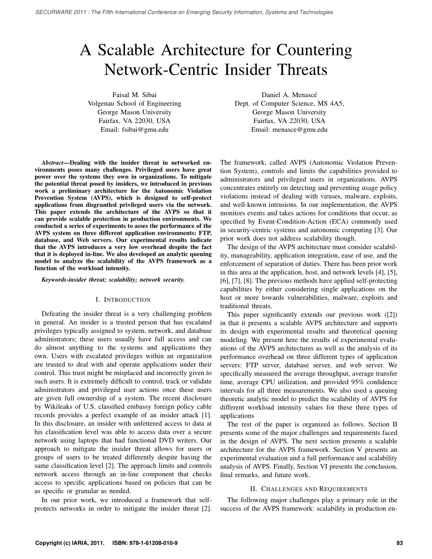 PDF) A Scalable Architecture for Countering Network-Centric ...