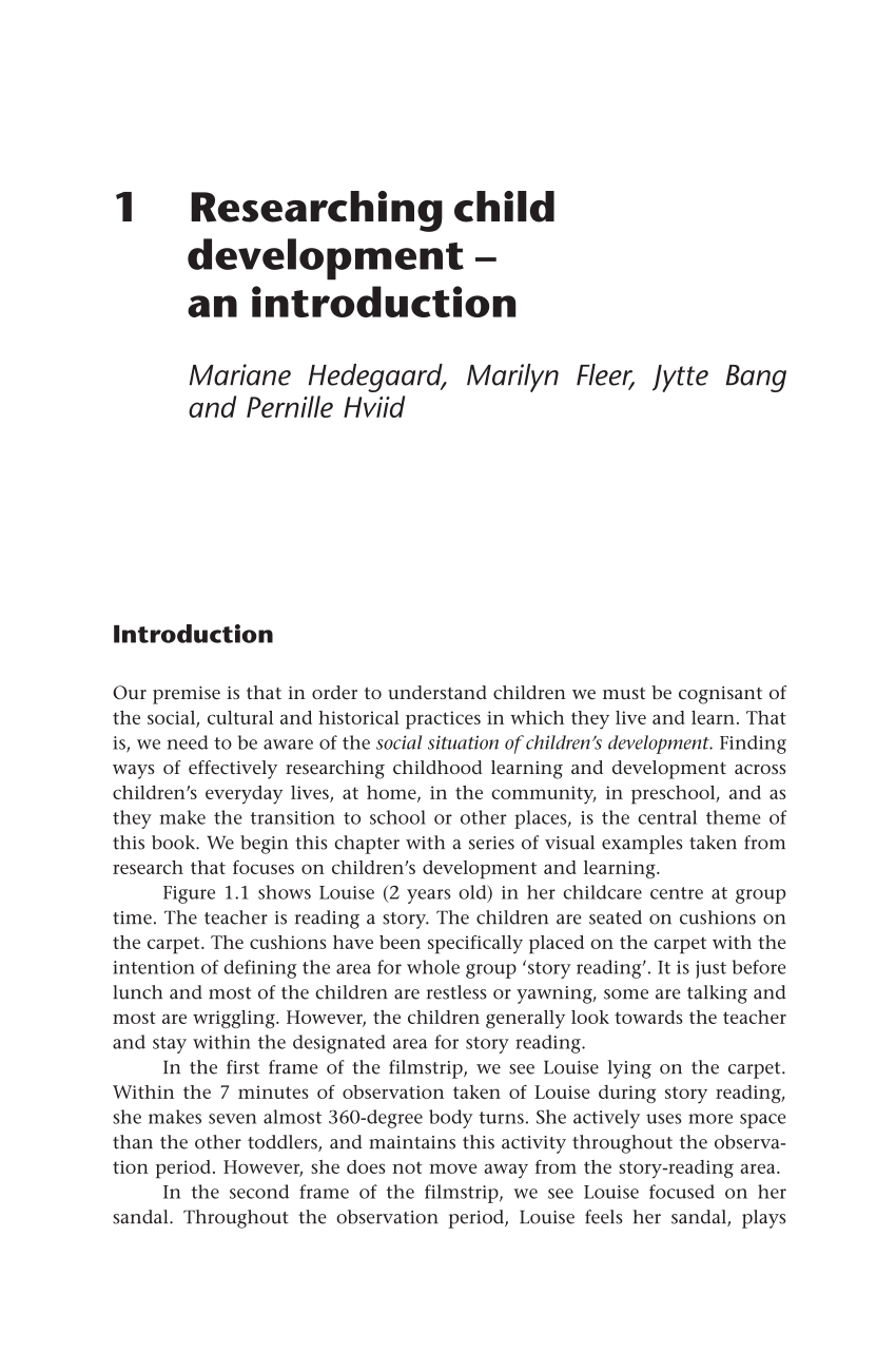 research topics in early childhood development