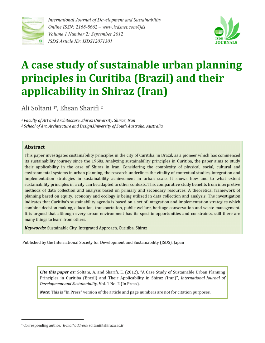 urban planning case study pdf