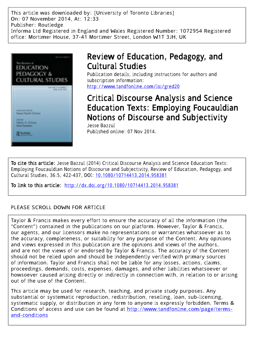 an introduction to critical discourse analysis in education