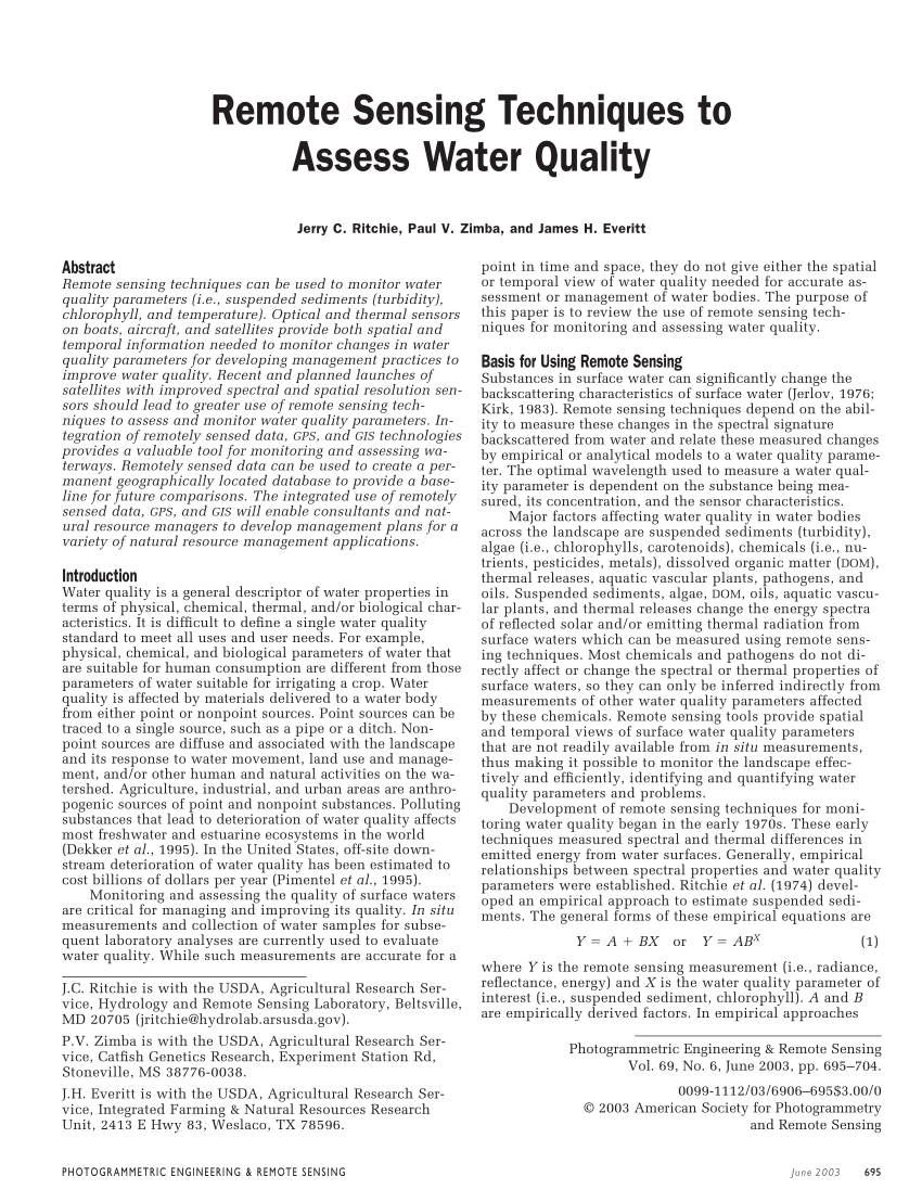 Water  Special Issue : GIS Solutions and Remote Sensing Applications in  Monitoring, Assessing and Managing Different Aquatic and Glaciated  Environments