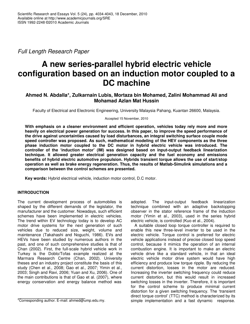 parallel hybrid vehicle pdf