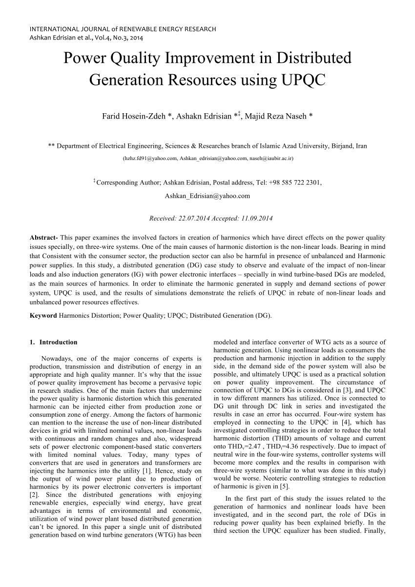 thesis on power quality improvement