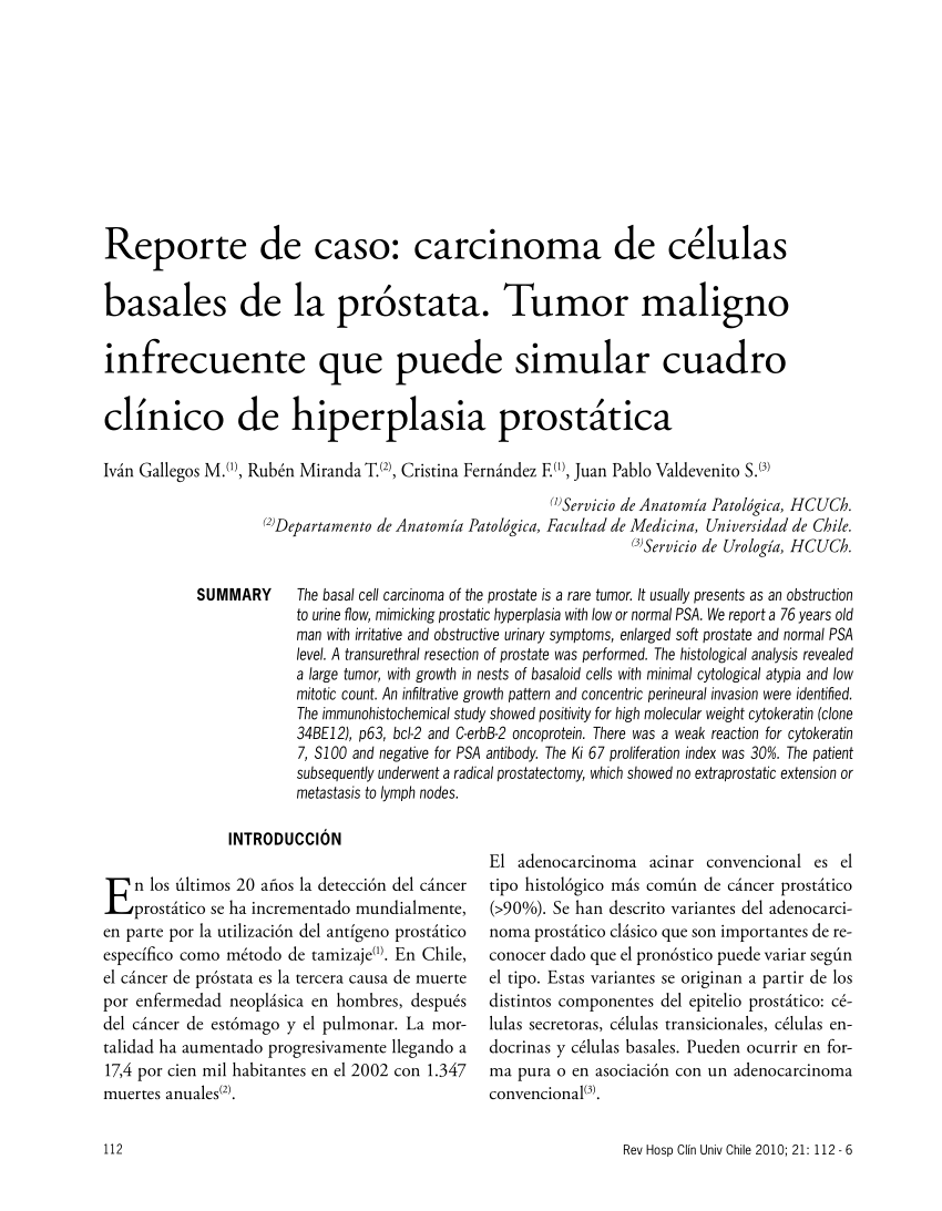 tipos histológicos de cáncer de próstata pdf)