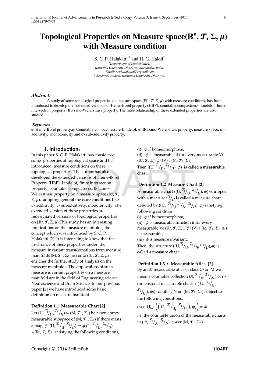 Pdf Topological Properties On Measure Space ℝn 𝓣 S 𝜇 With Measure Condition