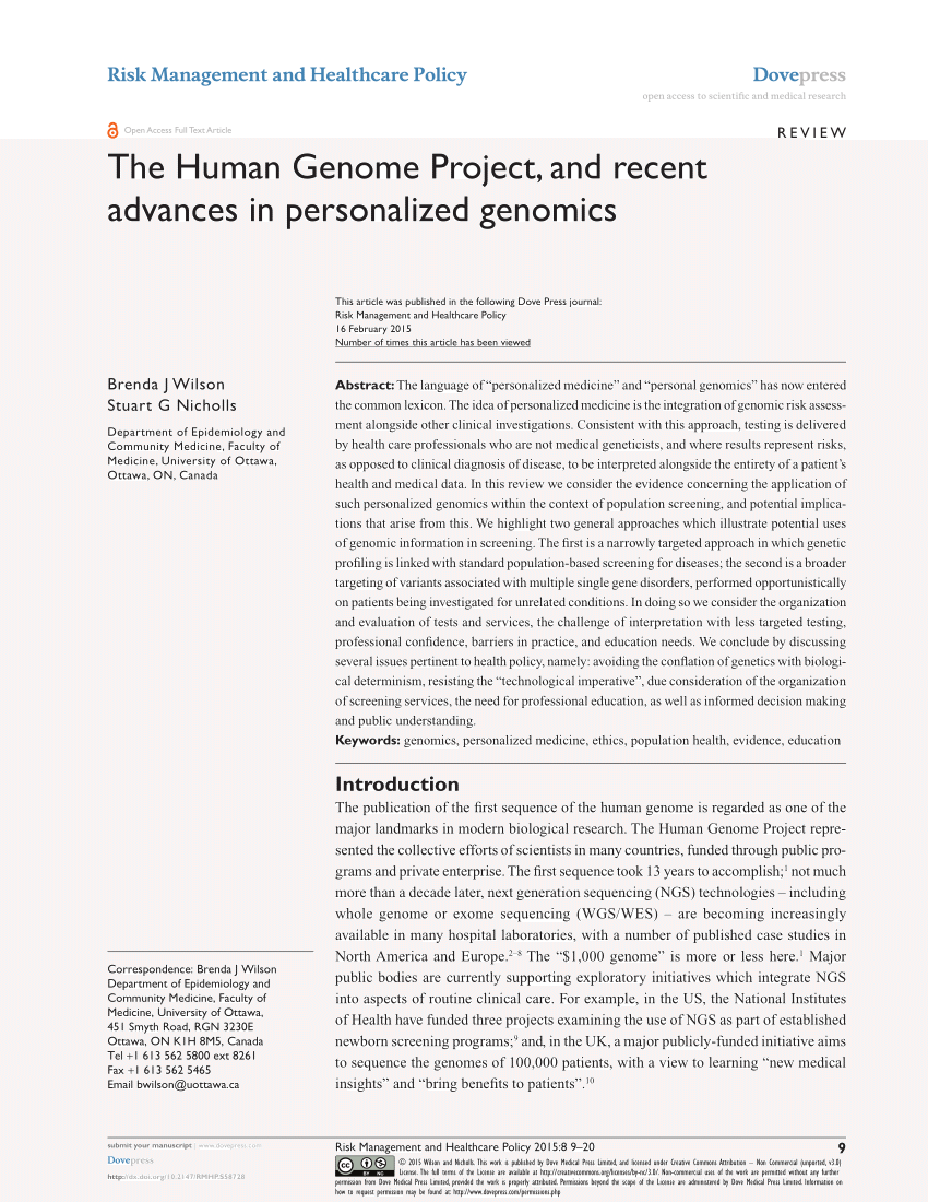 human genome project research paper pdf