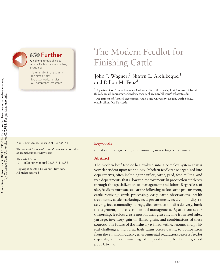 PDF) The Modern Feedlot for Finishing Cattle