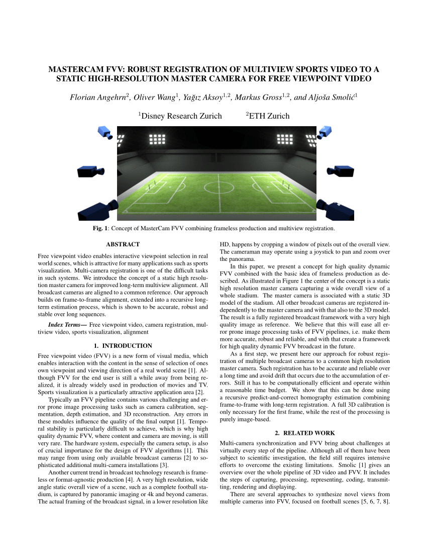 PDF) Mastercam FVV: Robust Registration of Multiview Sports Video ...