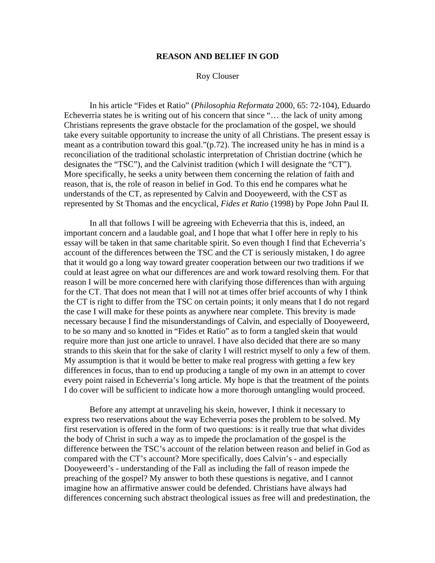 belief in god essay