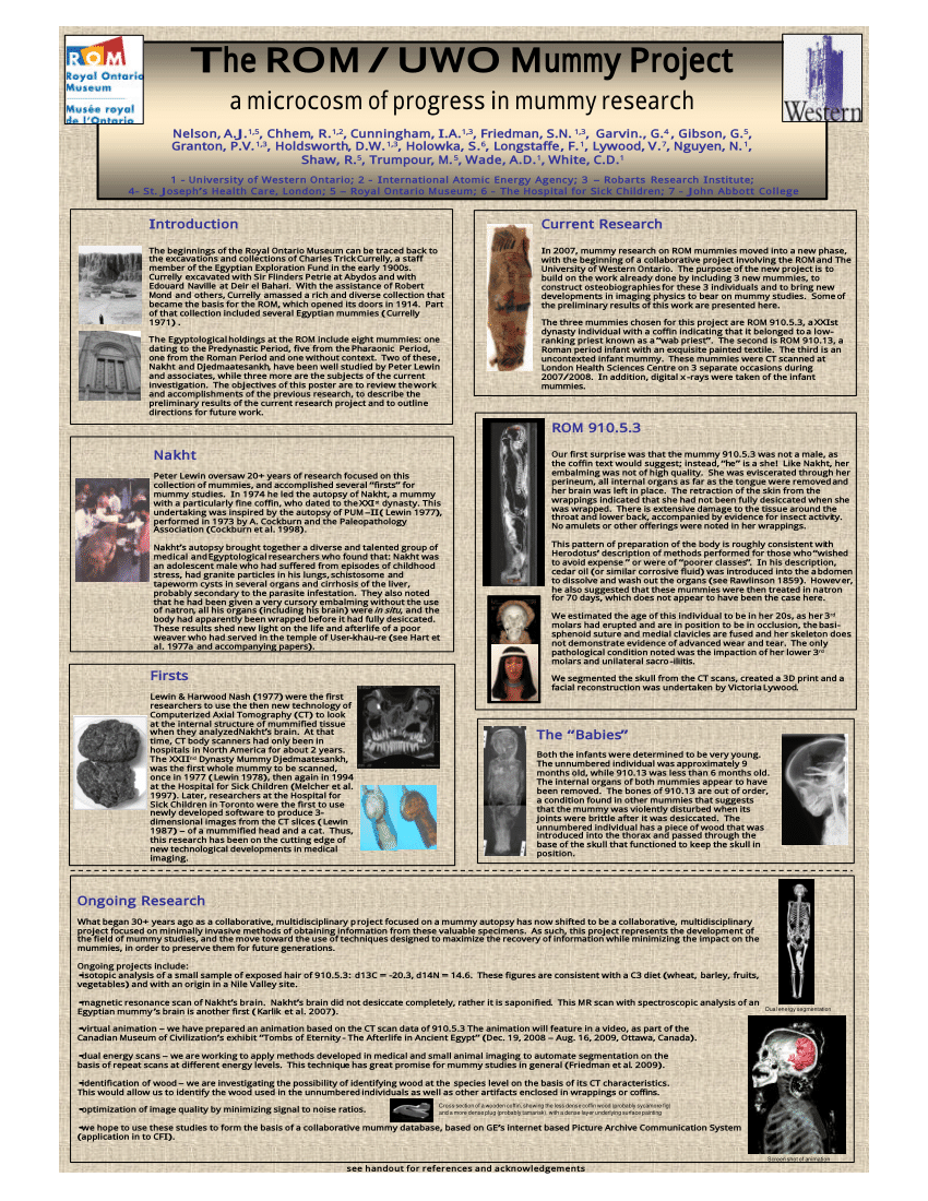 PDF) The ROM / UWO Mummy Project a microcosm of progress in mummy