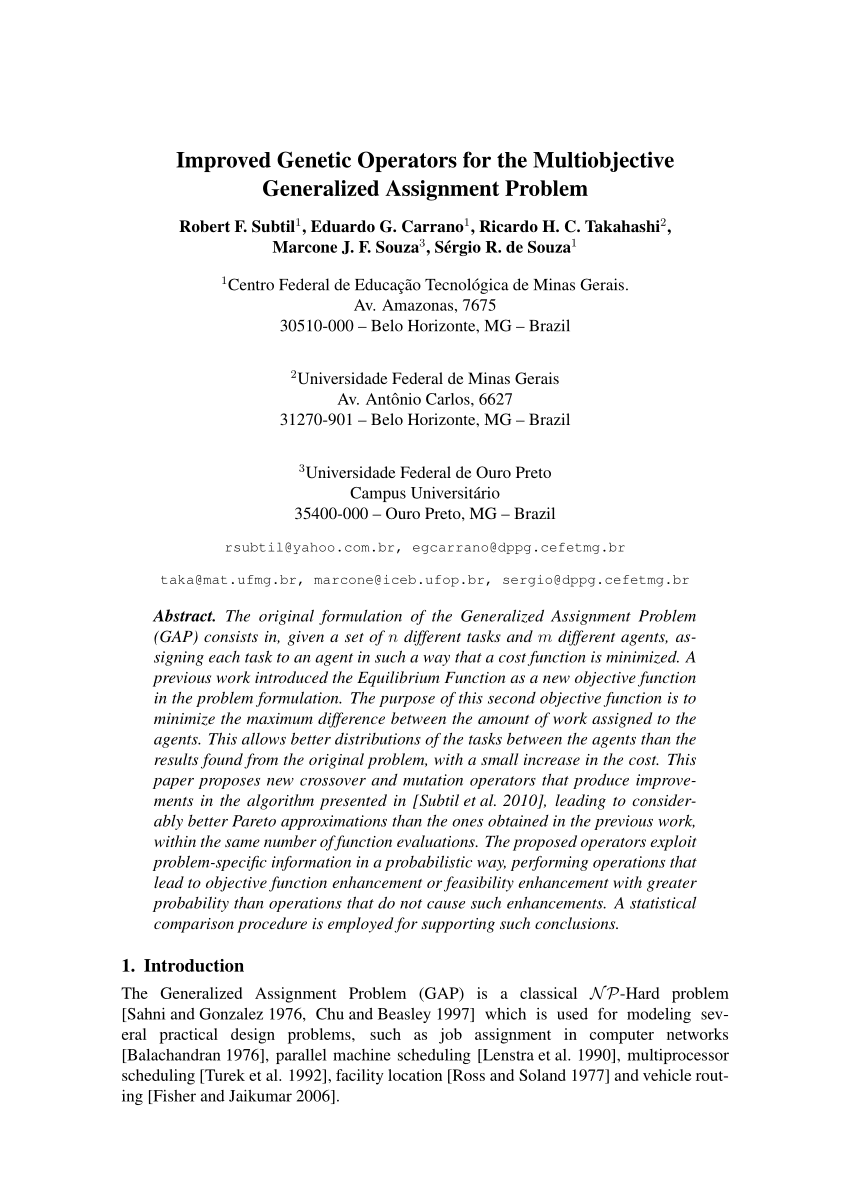 generalized assignment problem (gap)