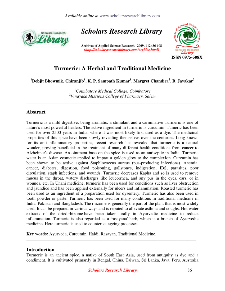 research paper on turmeric pdf