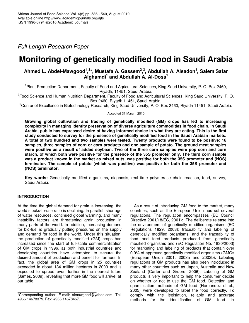 how to do researh paper on genetically modified foods