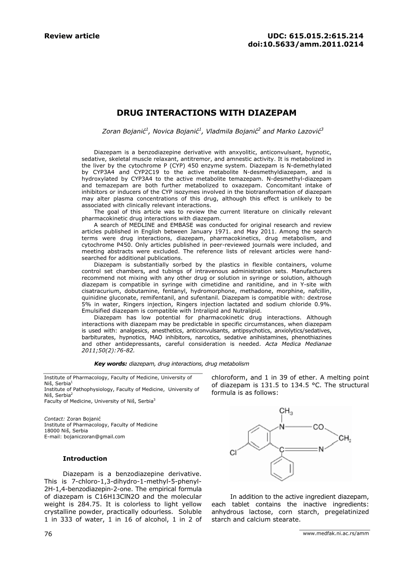 Diazepam effect on magnesium citrate