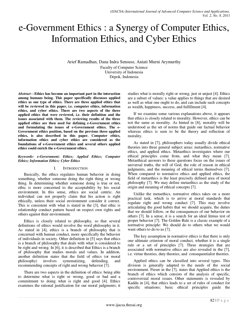 computer ethics research paper topics